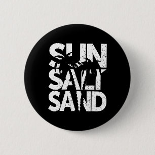 Sun Salt Sand Palm Tree Hawaii Beach Summer Vacati Button