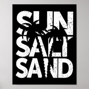 Sun Salt Sand Palm Tree Hawaii Beach Summer Vacati Poster