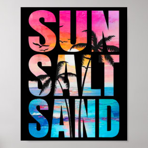 Sun Salt Sand Summer Vacation Hawaii Beach Funny F Poster