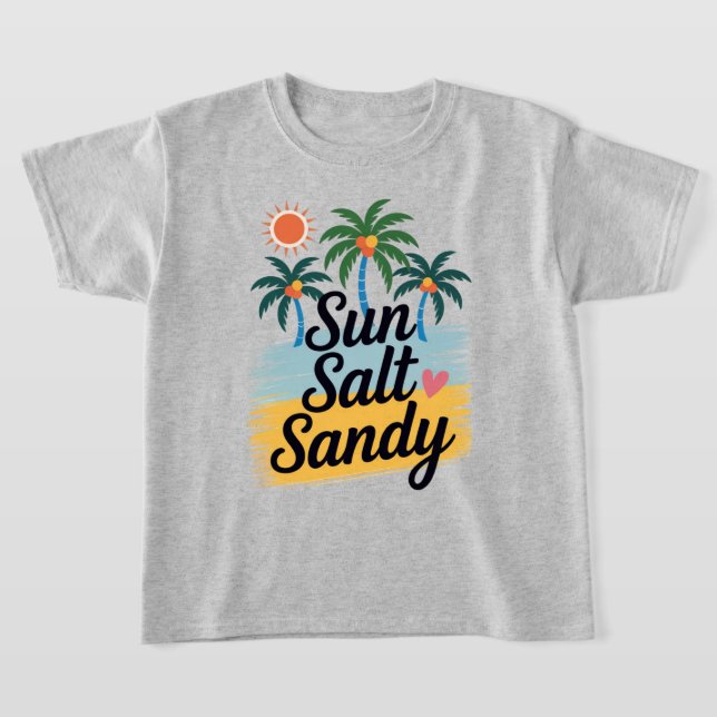 Sun Salt Sandy - Tropical Beach Vacation T-Shirt (Laydown)