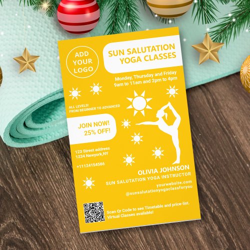 Sun Salutation Yoga instructor studio classes Flyer