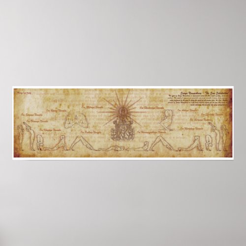 Sun Salutation yoga poster artprint