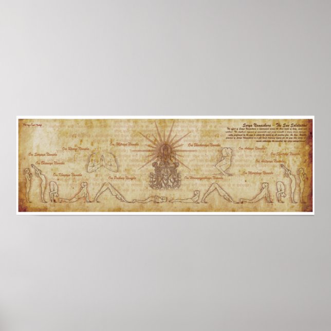 Sun Salutation yoga poster artprint (Front)