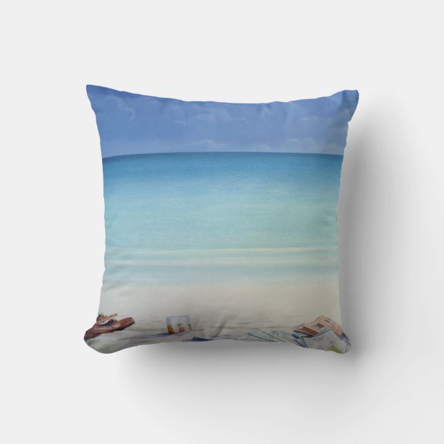 Sun Sand and Money II Throw Pillow (Front)