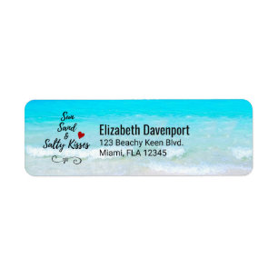 Sun Sand and Salty Kisses Tropical Beach Label