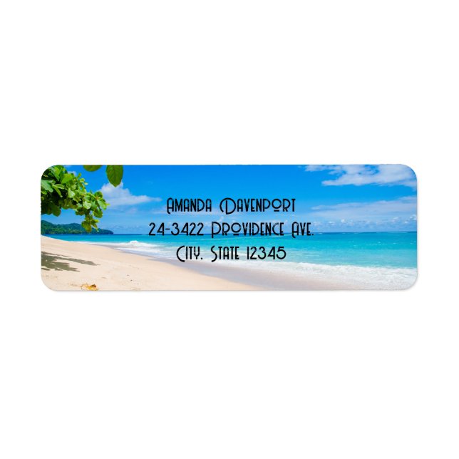 Sun Sand and Surf Tropical Beach Label (Front)