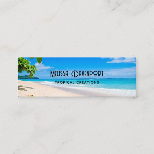 Sun Sand and Surf Tropical Beach Mini Business Card (Front)