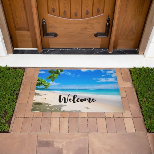 Sun Sand and Surf Tropical Beach Welcome Doormat