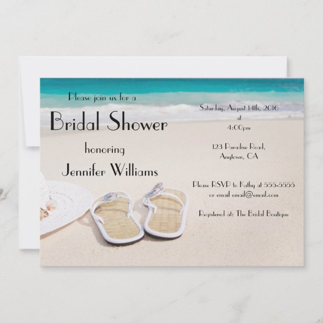 Sun & Sand Destination Bridal Shower Invitations (Front)