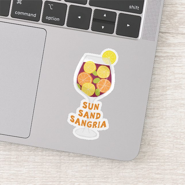 Sun Sand Sangria, Spanish Wine, Summer Beach Sticker (Detail)