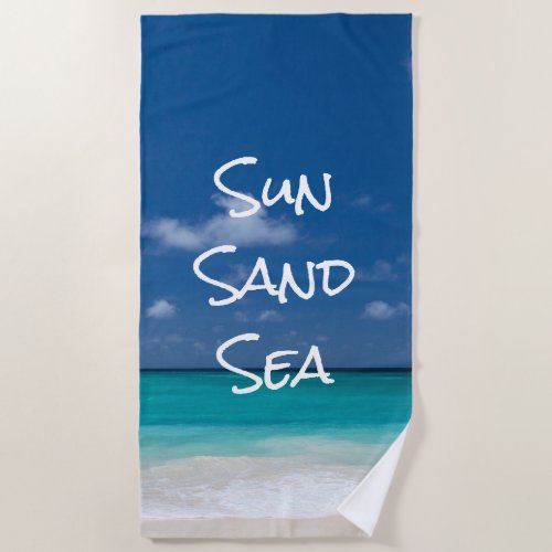 Sun Sand Sea Tropical Beach Turquoise Water Beach Towel