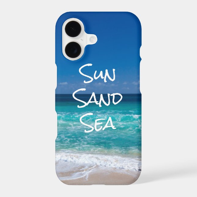 Sun Sand Sea Tropical Beach Turquoise Water Case-Mate iPhone Case (Back)