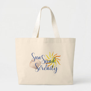 Sun And Sand Bags Zazzle Sun Sand Serenity Large Beach Bag