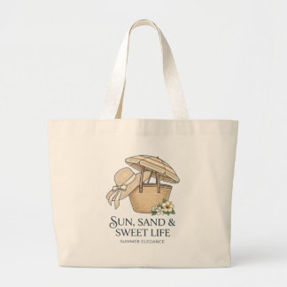 "Sun, Sand & Sweet Life" (The Chic & Elegant Suite Large Tote Bag