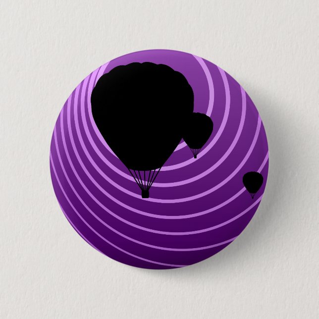 sun scene hot air balloons pinback button (Front)