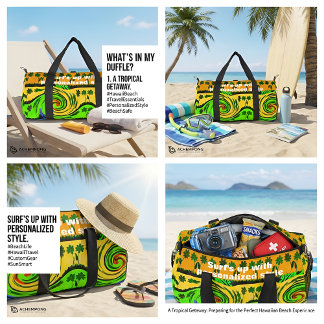 Sun, Sea, and Surf: I Love Surf Duffle Bag