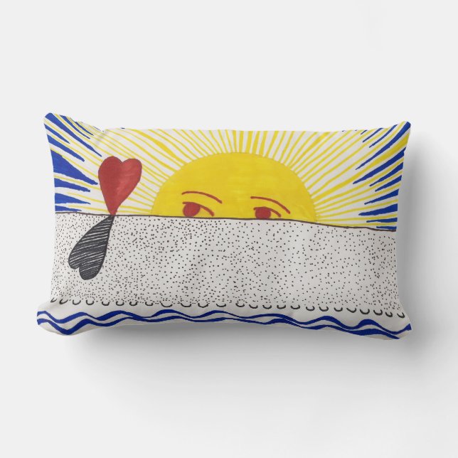 Sun, Sea, Love Lumbar Pillow (Front)