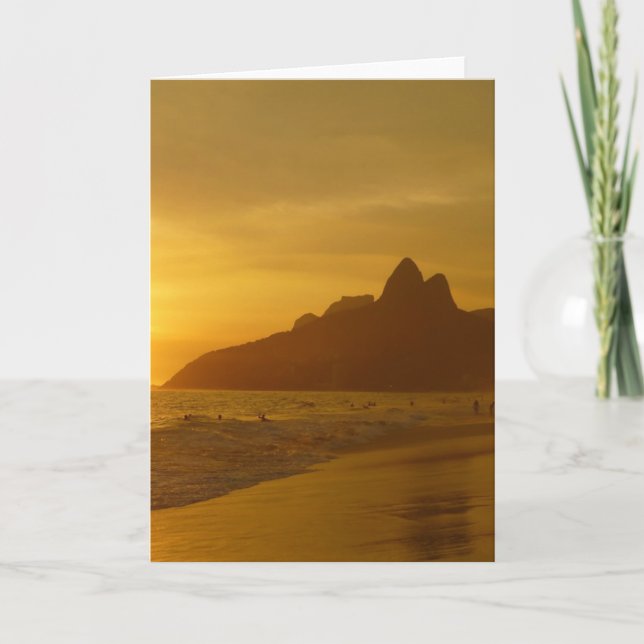 Sun Set at Ipanema Beach Brazil Card (Front)