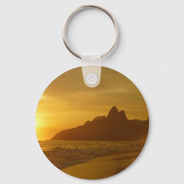 Sun Set at Ipanema Beach Brazil Keychain (Front)