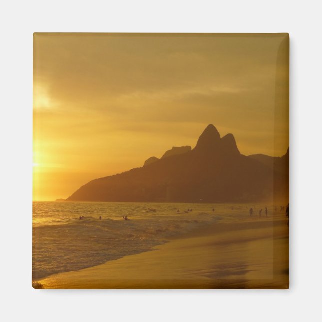 Sun Set at Ipanema Beach Brazil Magnet (Front)