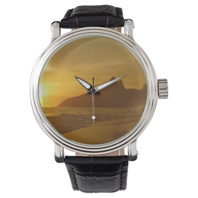 Sun Set at Ipanema Beach Brazil Watch (Front)