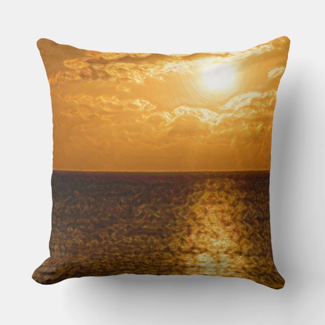 Sun Set on Grand Cayman Throw Pillow (Front)