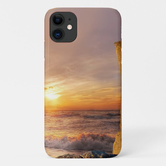 Sun Set Sea Cliff Case-Mate iPhone Case (Back)