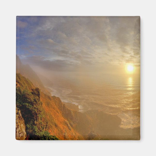 Sun sets over the Pacific Ocean from Heceta Magnet (Front)