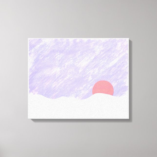 Sun Setting Behind a Snowy Mountain Canvas Print (Front)