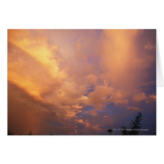 Sun setting behind clouds cards (Front Horizontal)
