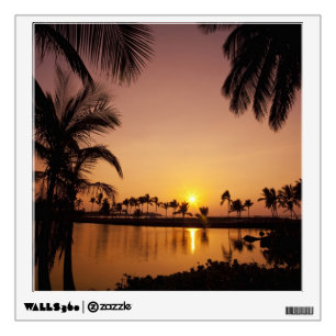 Sun setting on Anaeho'omalu Bay, Big Island, Wall Sticker
