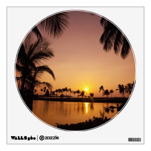 Sun setting on Anaeho'omalu Bay, Big Island, Wall Sticker