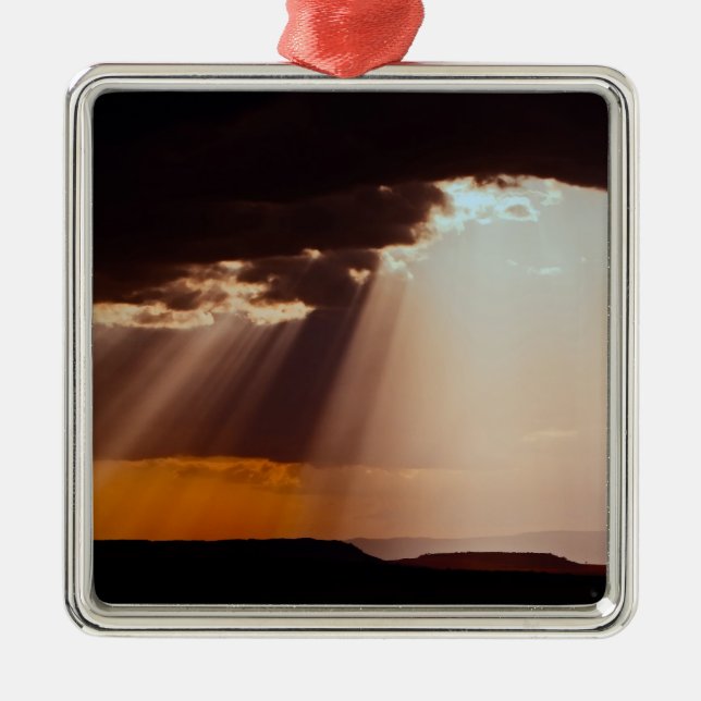 Sun setting on the Masai Mara. 2 Metal Ornament (Front)