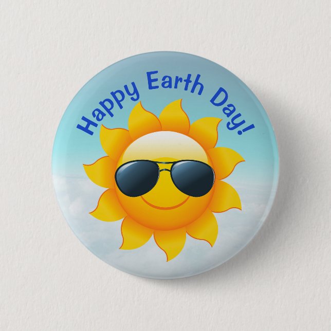 Sun & Shades Earth Day Button (Front)