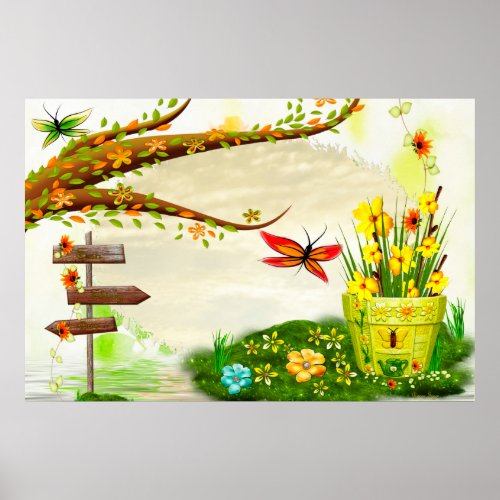 Sun Shiney Day Whimsical Nature Poster