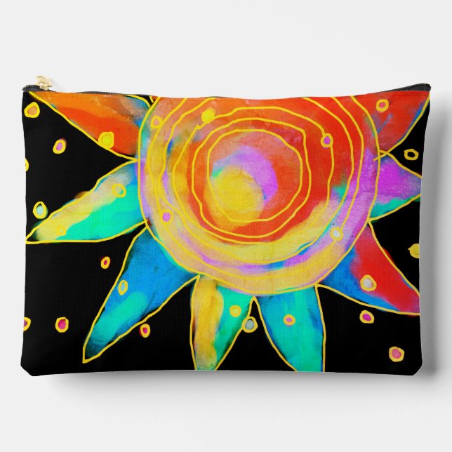 Sun Shining Abstract Art Accessory Pouch (Front)