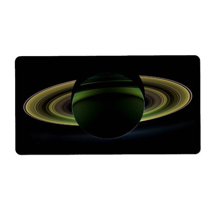 Sun Shining Behind Planet Saturn Casting a Shadow Custom Shipping Label