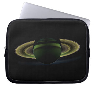 Sun Shining Behind Planet Saturn Casting a Shadow Laptop Sleeve