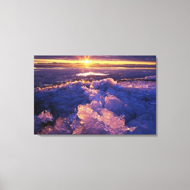 Sun Shining on Ice Canvas Print (Front)