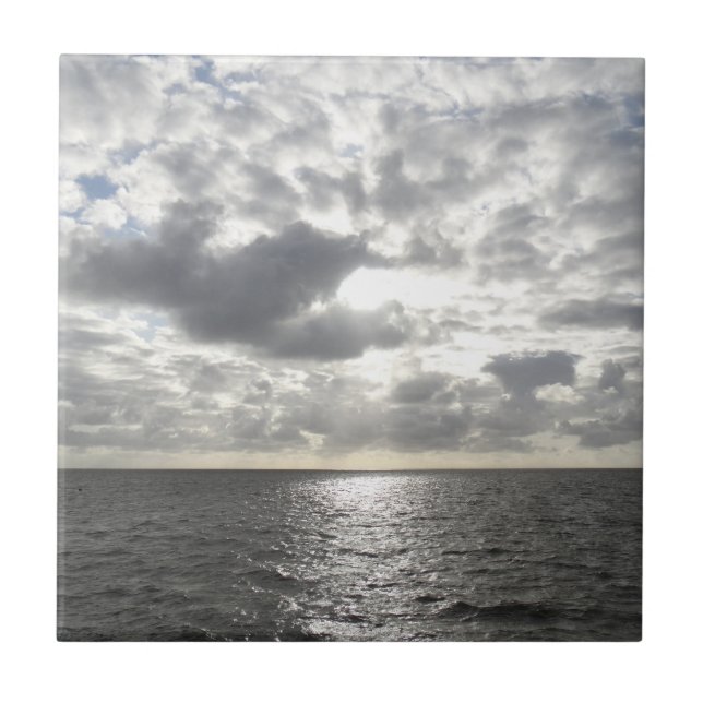 Sun Shining Through Clouds Ceramic Tile (Front)