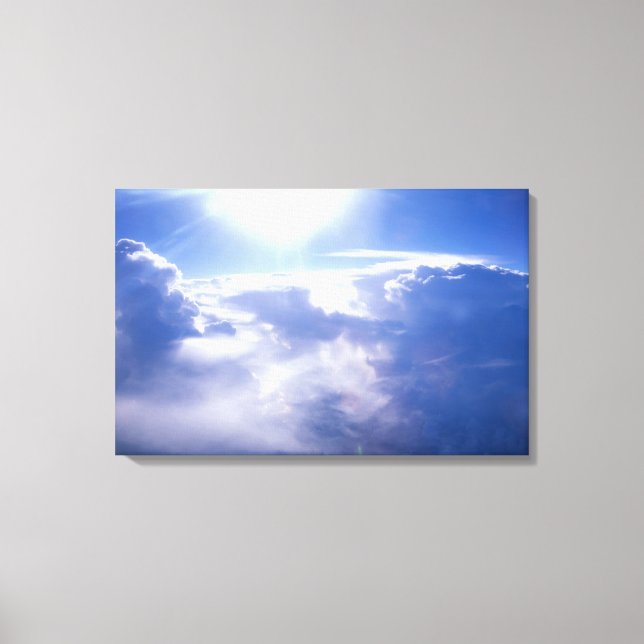 Sun shinning through clouds canvas print (Front)