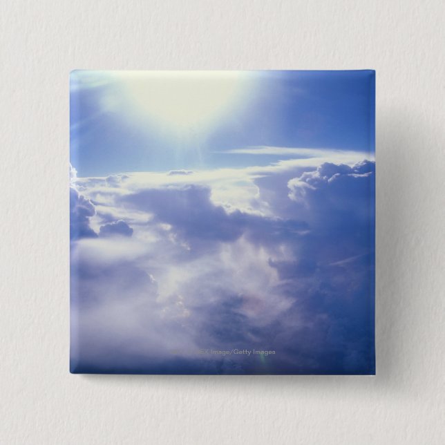 Sun shinning through clouds pinback button (Front)