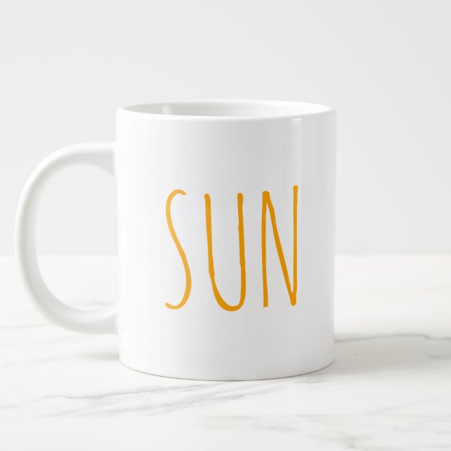 "SUN" Simple Modern Farmhouse Giant Coffee Mug (Left)
