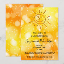 Sun Sketch Gender Neutral Template Invitation