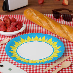 Sun Sky Blue Paper Plate