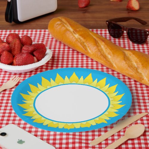 Sun Sky Blue Paper Plate