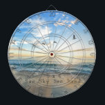 Sun. Sky. Sea. Sand. Beach Scene  Dart Board<br><div class="desc">S times 4 (Sx4) stands for Sun,  Sky,  Sea,  Sand. If you love spending time by the ocean,  here's a beach themed dartboard</div>