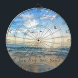 Sun. Sky. Sea. Sand. Beach Scene  Dart Board<br><div class="desc">S times 4 (Sx4) stands for Sun,  Sky,  Sea,  Sand. If you love spending time by the ocean,  here's a beach themed dartboard</div>