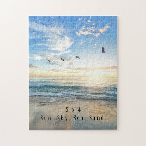Sun Sky Sea Sand Beach Scene  Jigsaw Puzzle