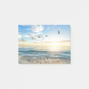 Sun. Sky. Sea. Sand. Beach Scene Post-it Notes